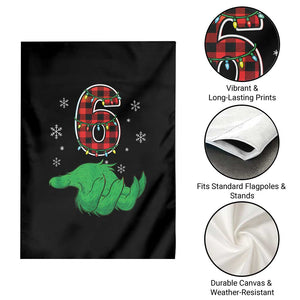 Number 6 Matching 67 Christmas Garden Flag Red Plaid Xmas Pajamas Holiday Gen Alpha Slang Meme TS10 Print Your Wear