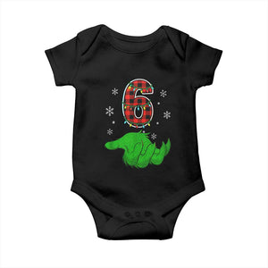 Number 6 Matching 67 Christmas Baby Onesie Red Plaid Xmas Pajamas Holiday Gen Alpha Slang Meme TS10 Black Print Your Wear