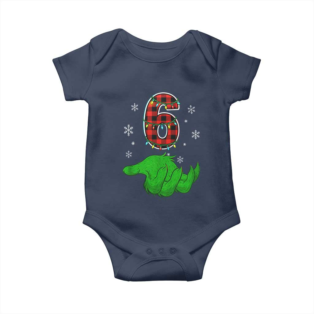 Number 6 Matching 67 Christmas Baby Onesie Red Plaid Xmas Pajamas Holiday Gen Alpha Slang Meme TS10 Navy Print Your Wear