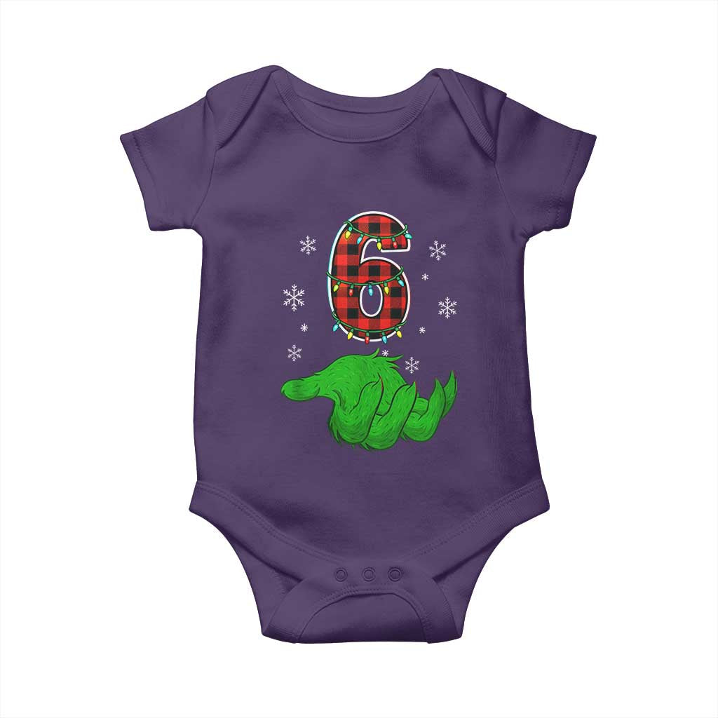 Number 6 Matching 67 Christmas Baby Onesie Red Plaid Xmas Pajamas Holiday Gen Alpha Slang Meme TS10 Purple Print Your Wear