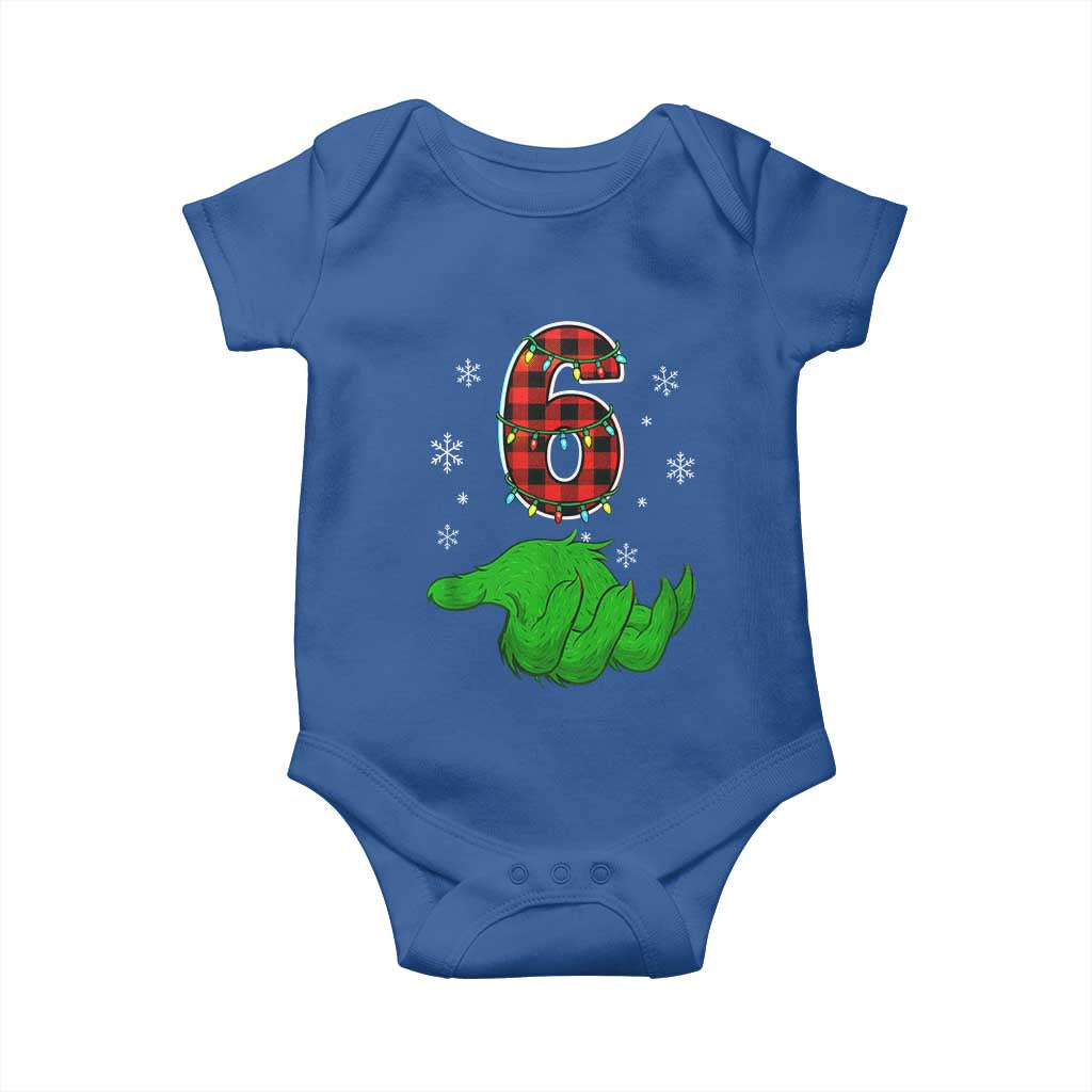 Number 6 Matching 67 Christmas Baby Onesie Red Plaid Xmas Pajamas Holiday Gen Alpha Slang Meme TS10 Royal Blue Print Your Wear