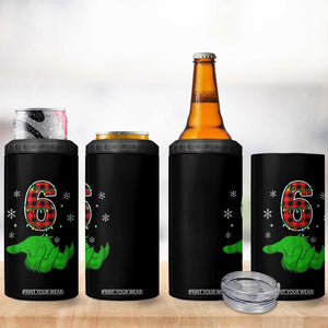 Number 6 Matching 67 Christmas 4 in 1 Can Cooler Tumbler Red Plaid Xmas Pajamas Holiday Gen Alpha Slang Meme TS10 Print Your Wear