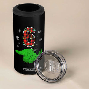 Number 6 Matching 67 Christmas 4 in 1 Can Cooler Tumbler Red Plaid Xmas Pajamas Holiday Gen Alpha Slang Meme TS10 Print Your Wear