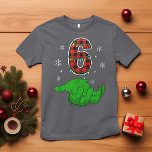 Number 6 Matching 67 Christmas T Shirt Red Plaid Xmas Pajamas Holiday Gen Alpha Slang Meme TS10 Charcoal Print Your Wear