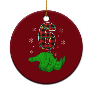 Number 6 Matching 67 Christmas Ceramic Ornament Red Plaid Xmas Pajamas Holiday Gen Alpha Slang Meme TS10 1pc Red Print Your Wear
