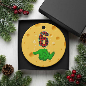 Number 6 Matching 67 Christmas Ceramic Ornament Red Plaid Xmas Pajamas Holiday Gen Alpha Slang Meme TS10 1pc Yellow Cheese Print Your Wear