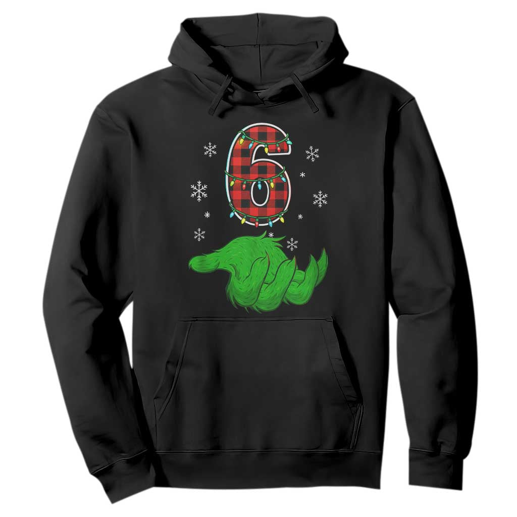 Number 6 Matching 67 Christmas Hoodie Red Plaid Xmas Pajamas Holiday Gen Alpha Slang Meme TS10 Black Print Your Wear