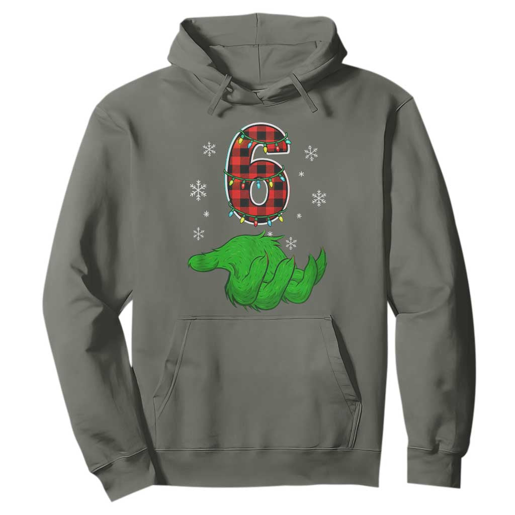Number 6 Matching 67 Christmas Hoodie Red Plaid Xmas Pajamas Holiday Gen Alpha Slang Meme TS10 Military Green Print Your Wear
