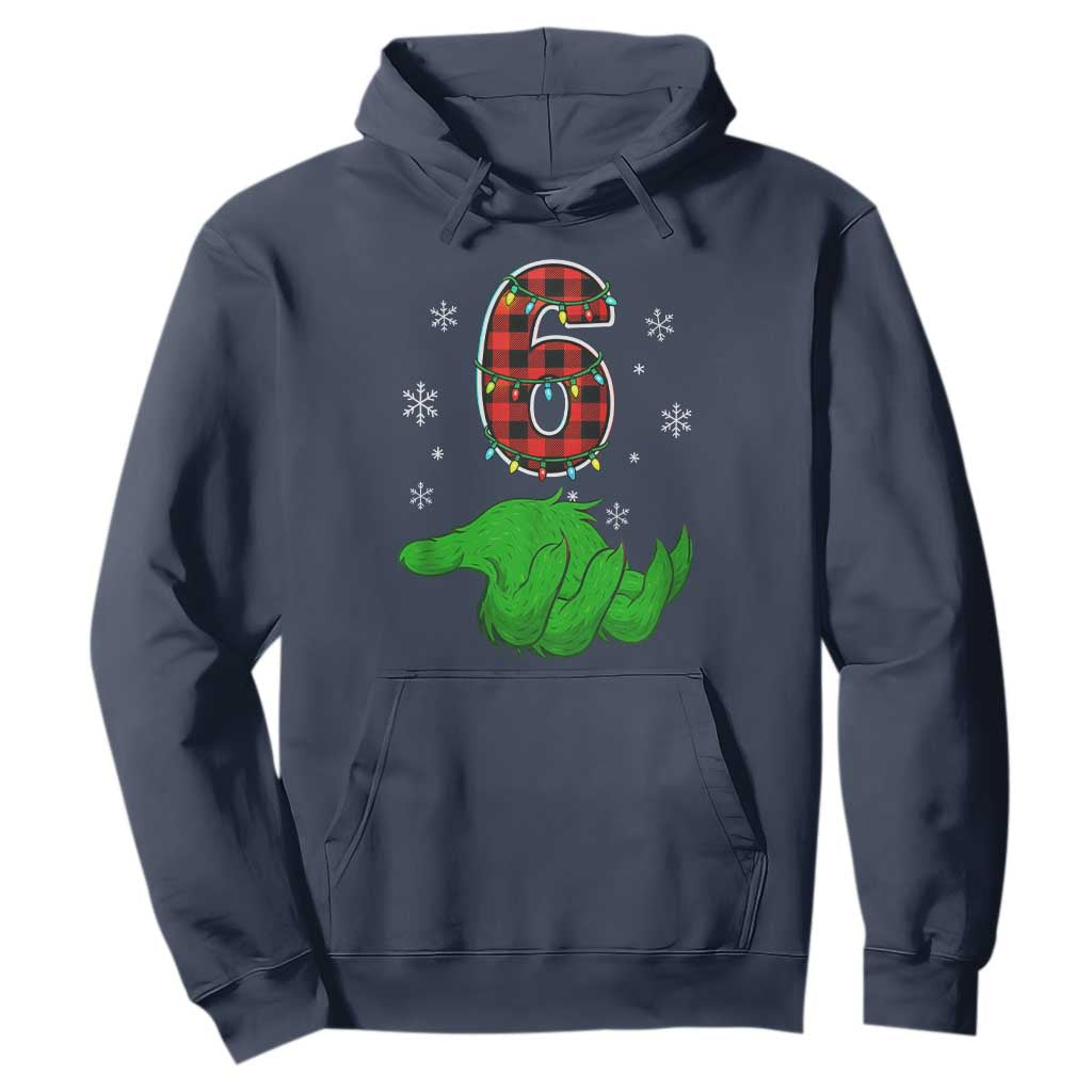 Number 6 Matching 67 Christmas Hoodie Red Plaid Xmas Pajamas Holiday Gen Alpha Slang Meme TS10 Navy Print Your Wear