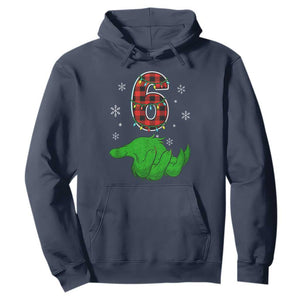 Number 6 Matching 67 Christmas Hoodie Red Plaid Xmas Pajamas Holiday Gen Alpha Slang Meme TS10 Navy Print Your Wear