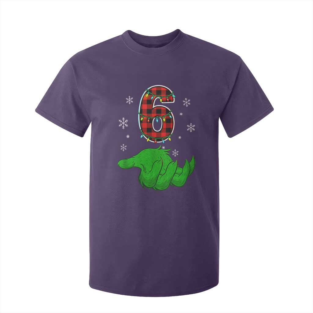 Number 6 Matching 67 Christmas T Shirt For Kid Red Plaid Xmas Pajamas Holiday Gen Alpha Slang Meme TS10 Purple Print Your Wear