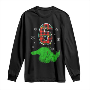 Number 6 Matching 67 Christmas Long Sleeve Shirt Red Plaid Xmas Pajamas Holiday Gen Alpha Slang Meme TS10 Black Print Your Wear
