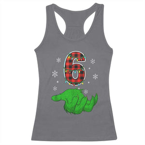 Number 6 Matching 67 Christmas Racerback Tank Top Red Plaid Xmas Pajamas Holiday Gen Alpha Slang Meme TS10 Charcoal Print Your Wear