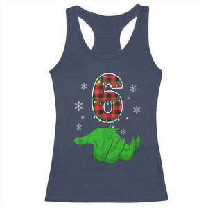 Number 6 Matching 67 Christmas Racerback Tank Top Red Plaid Xmas Pajamas Holiday Gen Alpha Slang Meme TS10 Navy Print Your Wear