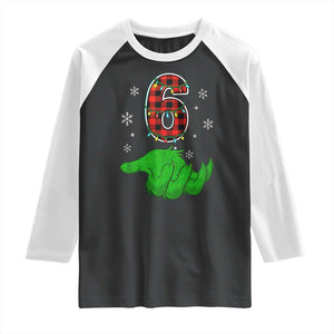 Number 6 Matching 67 Christmas Raglan Shirt Red Plaid Xmas Pajamas Holiday Gen Alpha Slang Meme TS10 Black White Print Your Wear