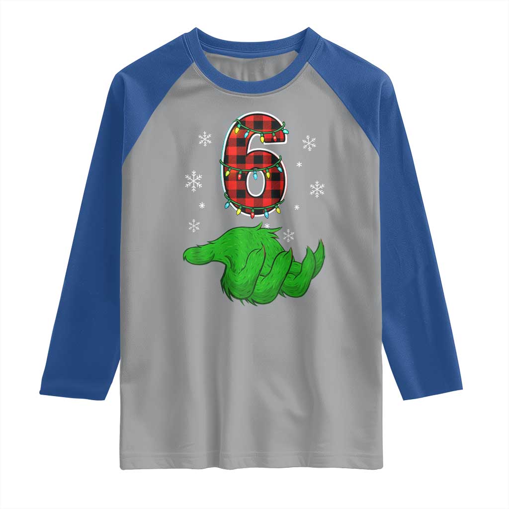Number 6 Matching 67 Christmas Raglan Shirt Red Plaid Xmas Pajamas Holiday Gen Alpha Slang Meme TS10 Sport Gray Royal Print Your Wear