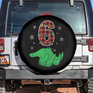 Number 6 Matching 67 Christmas Spare Tire Cover Red Plaid Xmas Pajamas Holiday Gen Alpha Slang Meme TS10 No hole Black Print Your Wear