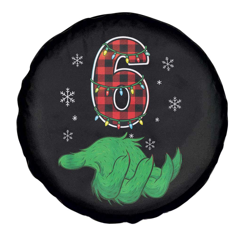 Number 6 Matching 67 Christmas Spare Tire Cover Red Plaid Xmas Pajamas Holiday Gen Alpha Slang Meme TS10 Print Your Wear