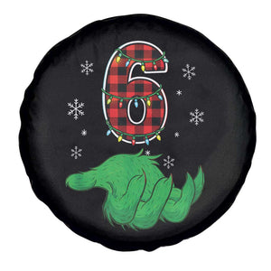 Number 6 Matching 67 Christmas Spare Tire Cover Red Plaid Xmas Pajamas Holiday Gen Alpha Slang Meme TS10 Print Your Wear