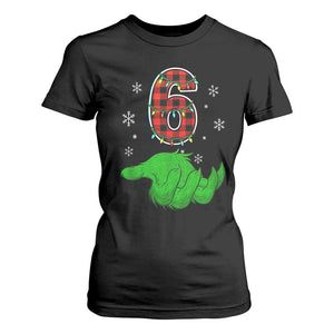 Number 6 Matching 67 Christmas T Shirt For Women Red Plaid Xmas Pajamas Holiday Gen Alpha Slang Meme TS10 Black Print Your Wear
