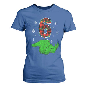 Number 6 Matching 67 Christmas T Shirt For Women Red Plaid Xmas Pajamas Holiday Gen Alpha Slang Meme TS10 Royal Blue Print Your Wear