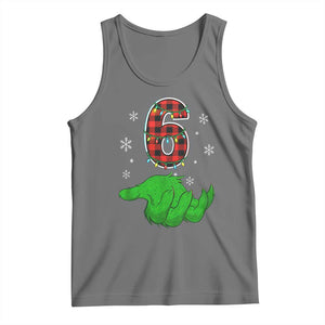 Number 6 Matching 67 Christmas Tank Top Red Plaid Xmas Pajamas Holiday Gen Alpha Slang Meme TS10 Black Heather Print Your Wear