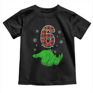 Number 6 Matching 67 Christmas Toddler T Shirt Red Plaid Xmas Pajamas Holiday Gen Alpha Slang Meme TS10 Black Print Your Wear