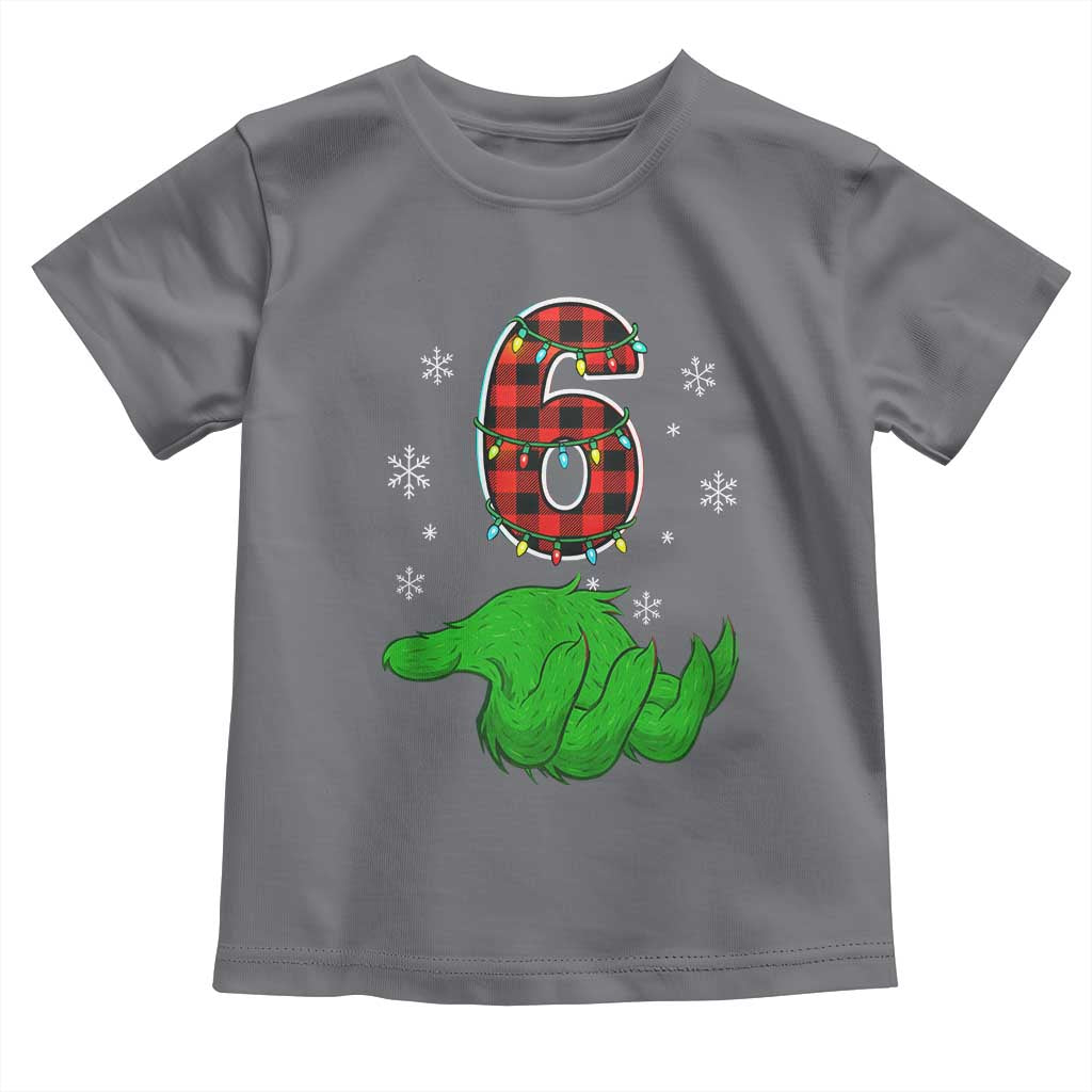 Number 6 Matching 67 Christmas Toddler T Shirt Red Plaid Xmas Pajamas Holiday Gen Alpha Slang Meme TS10 Charcoal Print Your Wear