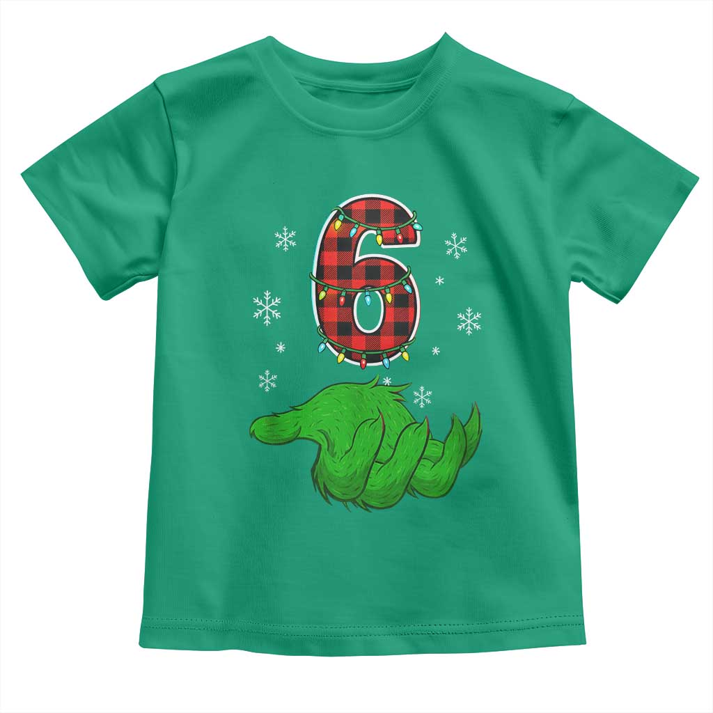 Number 6 Matching 67 Christmas Toddler T Shirt Red Plaid Xmas Pajamas Holiday Gen Alpha Slang Meme TS10 Irish Green Print Your Wear