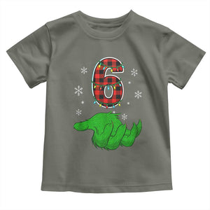 Number 6 Matching 67 Christmas Toddler T Shirt Red Plaid Xmas Pajamas Holiday Gen Alpha Slang Meme TS10 Military Green Print Your Wear