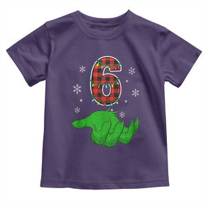 Number 6 Matching 67 Christmas Toddler T Shirt Red Plaid Xmas Pajamas Holiday Gen Alpha Slang Meme TS10 Purple Print Your Wear