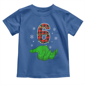 Number 6 Matching 67 Christmas Toddler T Shirt Red Plaid Xmas Pajamas Holiday Gen Alpha Slang Meme TS10 Royal Blue Print Your Wear