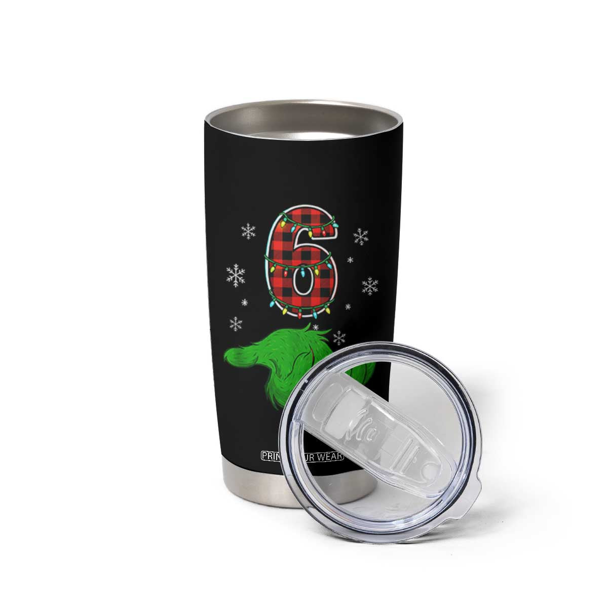 Number 6 Matching 67 Christmas Tumbler Cup Red Plaid Xmas Pajamas Holiday Gen Alpha Slang Meme TS10 Print Your Wear