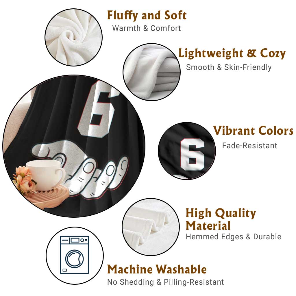 Number 6 Throw Blanket Matching 67 Meme Costume 6th Birthday 6 Years TS10 Print Your Wear