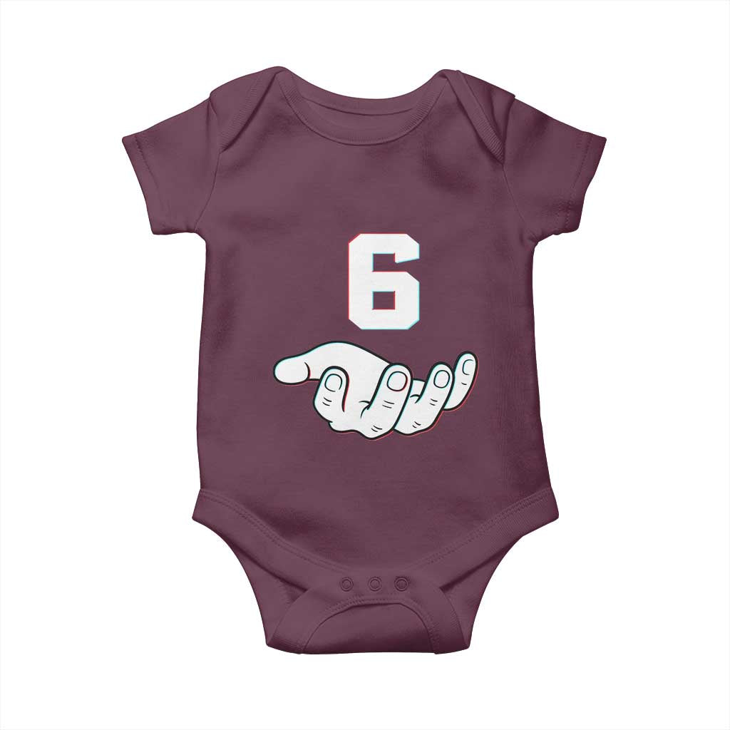 Number 6 Baby Onesie Matching 67 Meme Costume 6th Birthday 6 Years TS10 Maroon Print Your Wear
