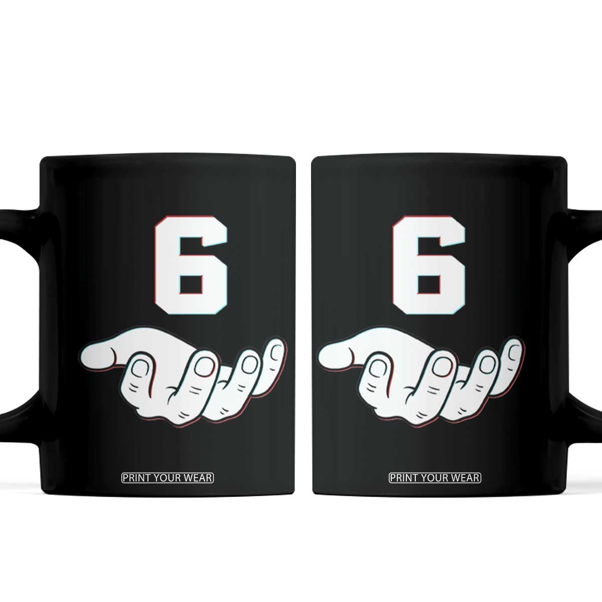 Number 6 Coffee Mug Matching 67 Meme Costume 6th Birthday 6 Years TS10 Black Print Your Wear