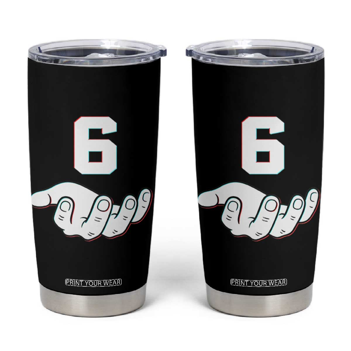 Number 6 Tumbler Cup Matching 67 Meme Costume 6th Birthday 6 Years TS10 Black Print Your Wear