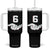 Number 6 Tumbler With Handle Matching 67 Meme Costume 6th Birthday 6 Years TS10 One Size: 40 oz Black Print Your Wear