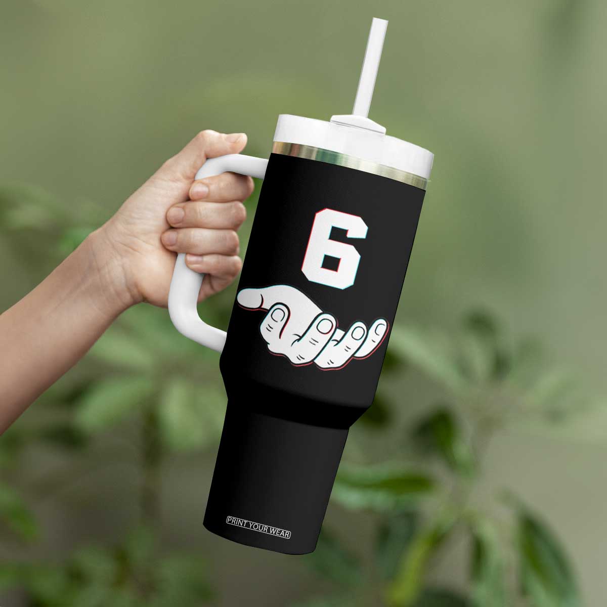 Number 6 Tumbler With Handle Matching 67 Meme Costume 6th Birthday 6 Years TS10 Print Your Wear