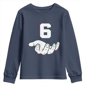 Number 6 Youth Sweatshirt Matching 67 Meme Costume 6th Birthday 6 Years TS10 Navy Print Your Wear