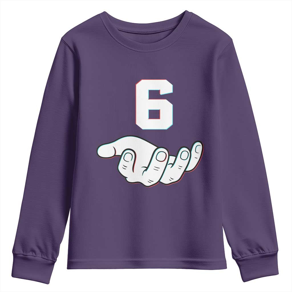 Number 6 Youth Sweatshirt Matching 67 Meme Costume 6th Birthday 6 Years TS10 Purple Print Your Wear