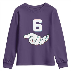 Number 6 Youth Sweatshirt Matching 67 Meme Costume 6th Birthday 6 Years TS10 Purple Print Your Wear