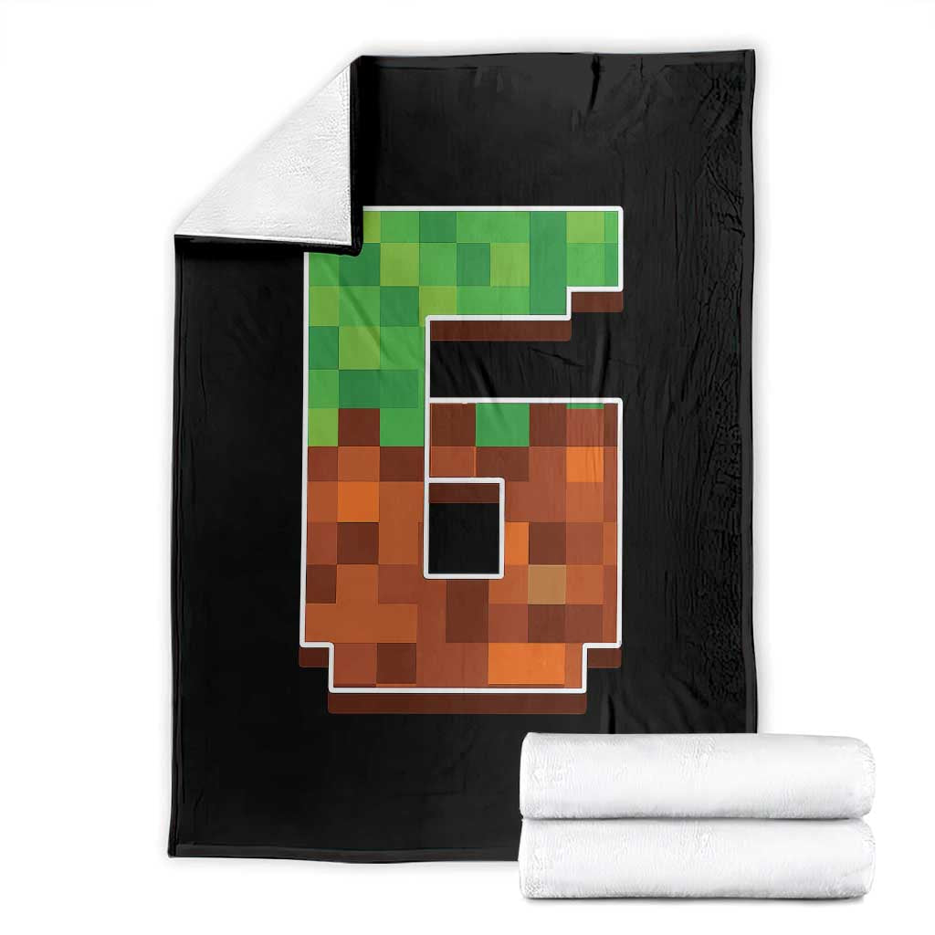 Number 6 Throw Blanket Game Matching 67 Meme Costume 6th Birthday 6 Years TS10 Black Print Your Wear