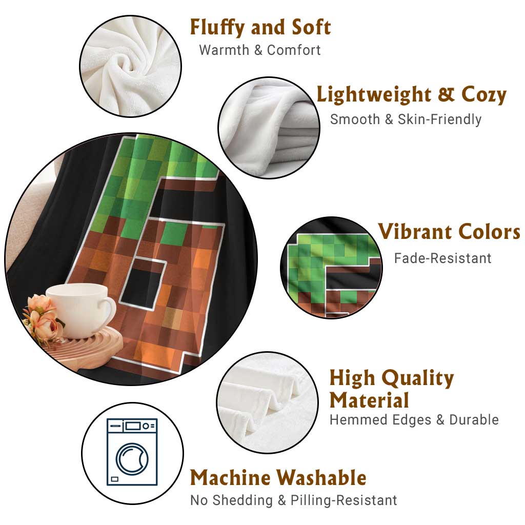 Number 6 Throw Blanket Game Matching 67 Meme Costume 6th Birthday 6 Years TS10 Print Your Wear