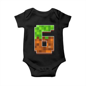 Number 6 Baby Onesie Game Matching 67 Meme Costume 6th Birthday 6 Years TS10 Black Print Your Wear