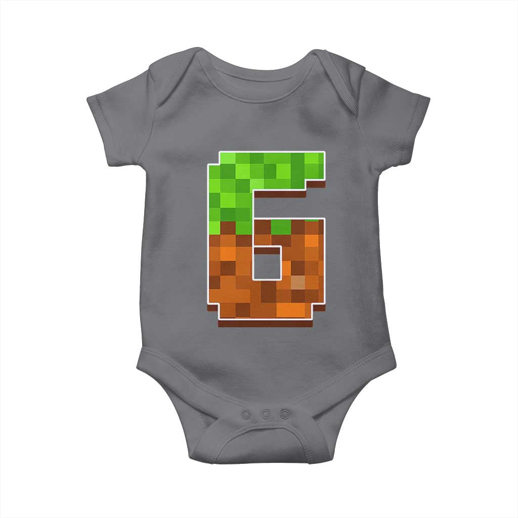 Number 6 Baby Onesie Game Matching 67 Meme Costume 6th Birthday 6 Years TS10 Charcoal Print Your Wear