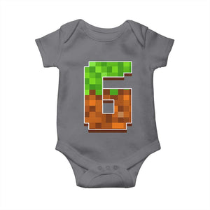 Number 6 Baby Onesie Game Matching 67 Meme Costume 6th Birthday 6 Years TS10 Charcoal Print Your Wear