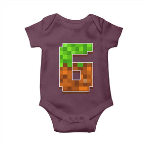 Number 6 Baby Onesie Game Matching 67 Meme Costume 6th Birthday 6 Years TS10 Maroon Print Your Wear