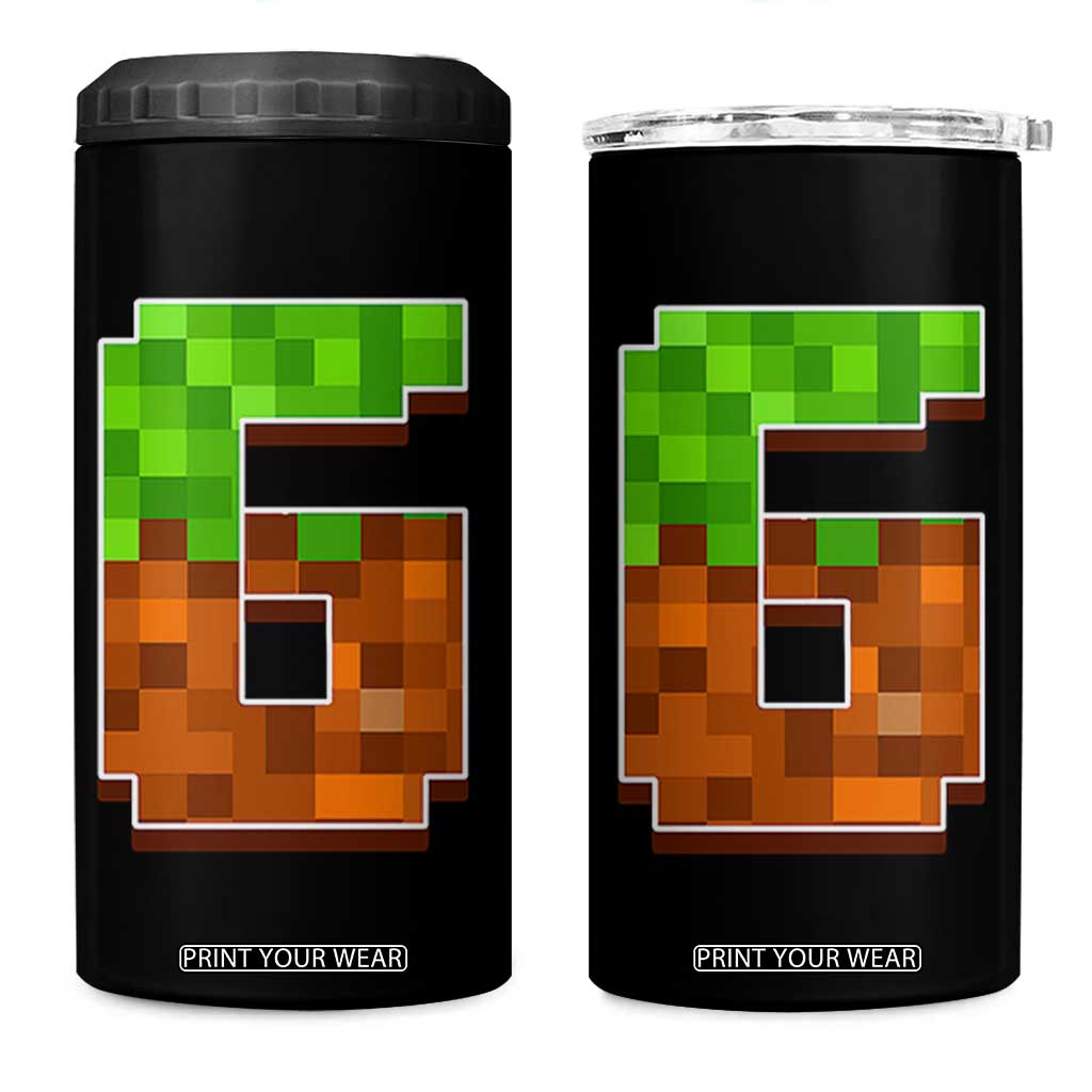 Number 6 4 in 1 Can Cooler Tumbler Game Matching 67 Meme Costume 6th Birthday 6 Years TS10 One Size: 16 oz Black Print Your Wear