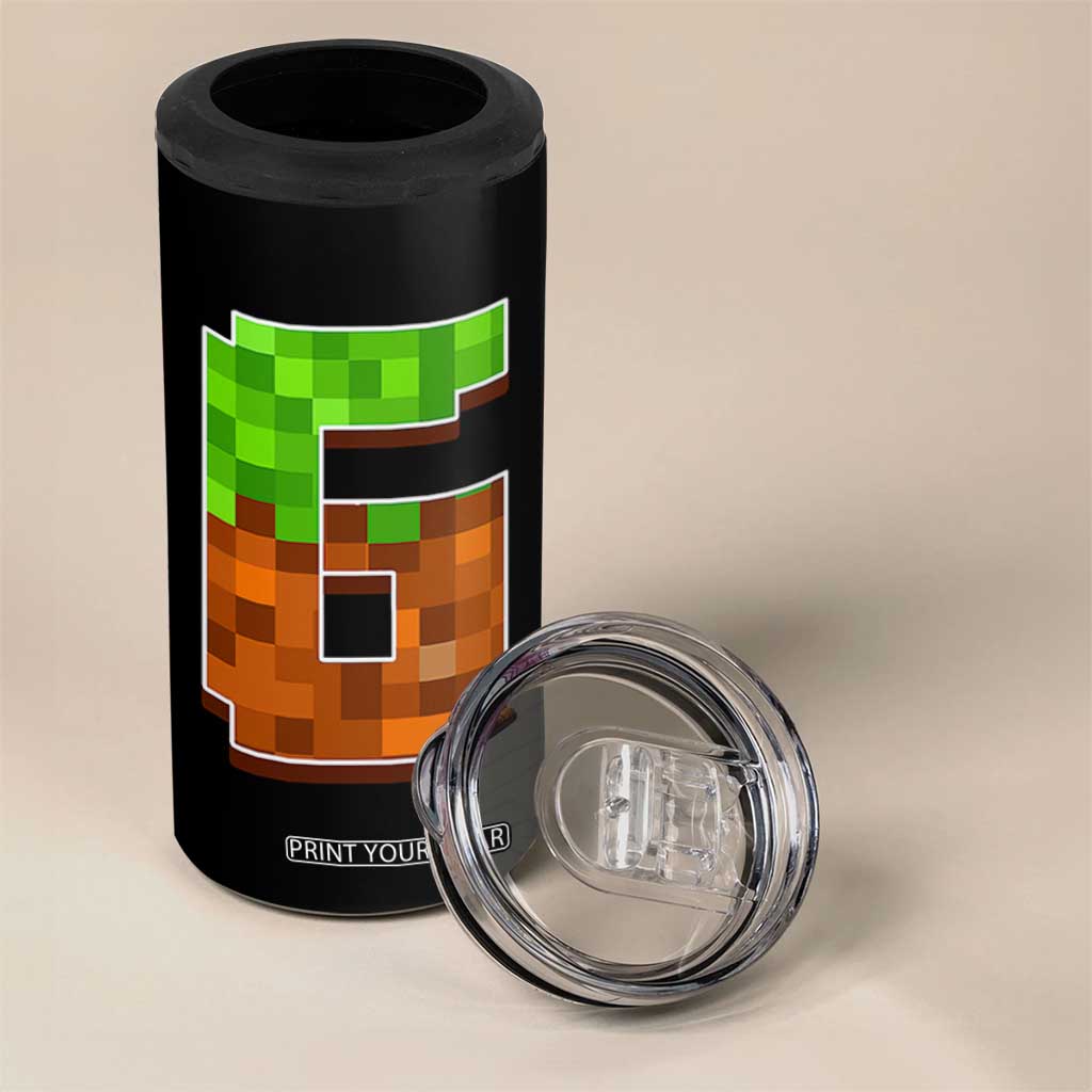 Number 6 4 in 1 Can Cooler Tumbler Game Matching 67 Meme Costume 6th Birthday 6 Years TS10 Print Your Wear